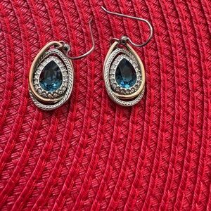 Elegant Silver and Blue Teardrop Earrings